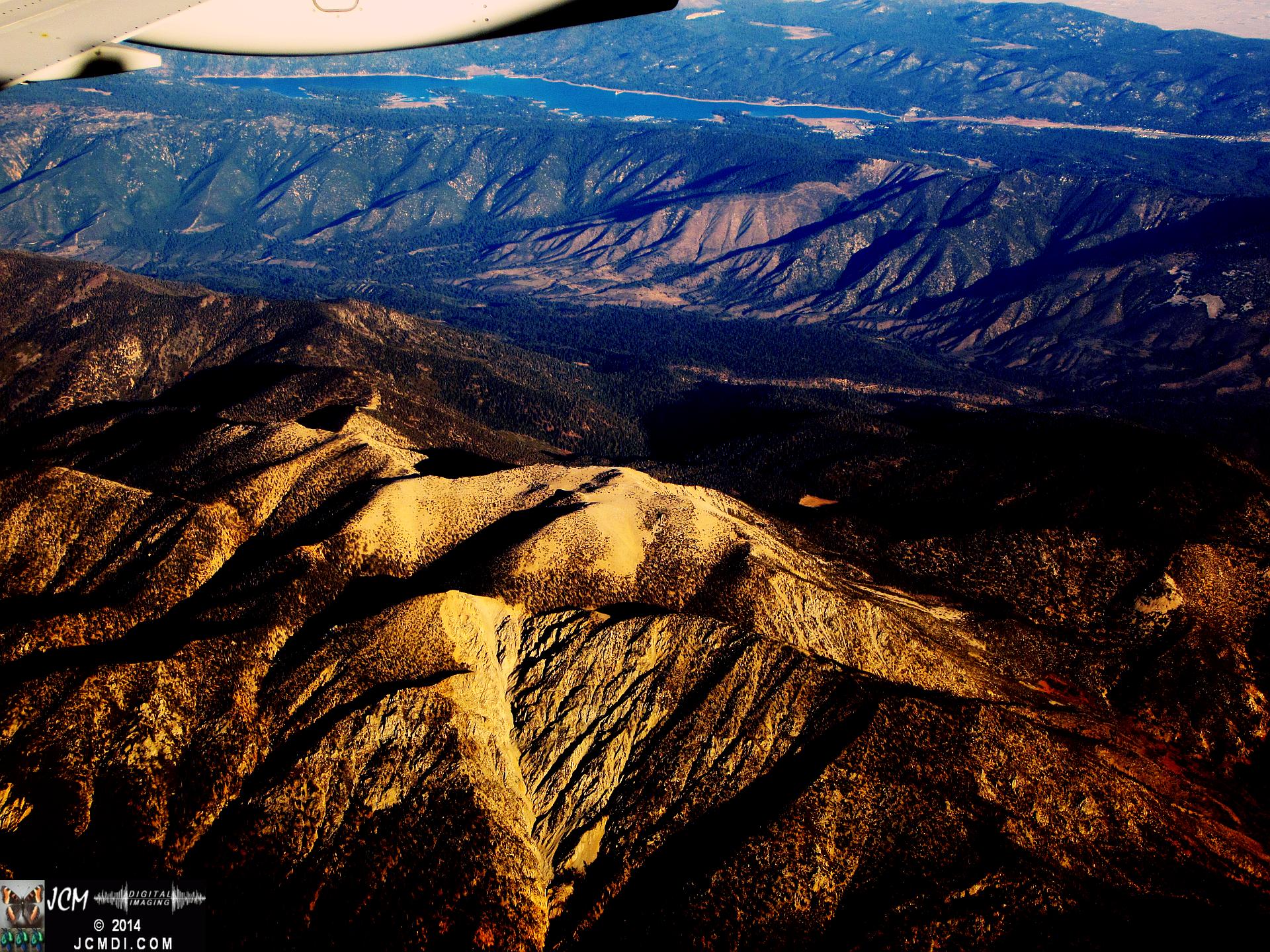 Flying over San Gorgonio Mt and Big Bear Lake